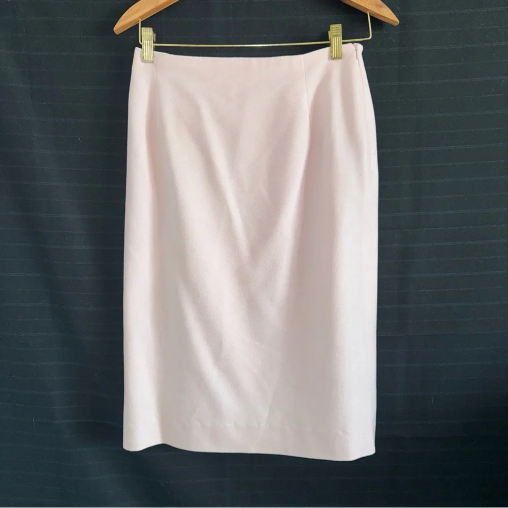 Jaegar Wool Silk Blend Pink 2 pc Skirt Suit Womens 10 Vintage British Luxury - Picture 7 of 16